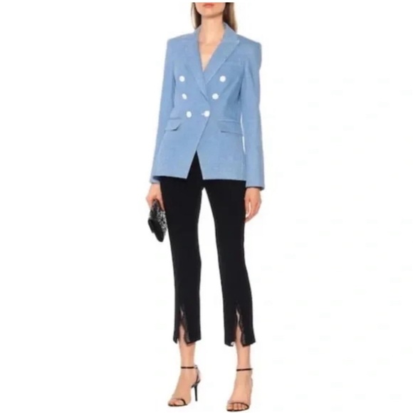 ❌SOLD❌Veronica Beard Miller Dickey Denim Blazer RARE white buttons blue leo - Picture 3 of 11